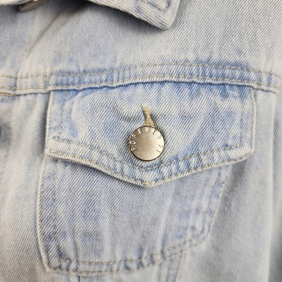 Forever 21 Light Wash Denim Jacket Cotton Classic 90's Vintage Style Size Large - Picture 4 of 11